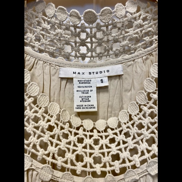 Max Studio Cinched Tan Blouse - Picture 3 of 3